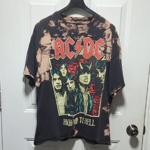 AC/DC Black and Tan Tie-Dye Tee